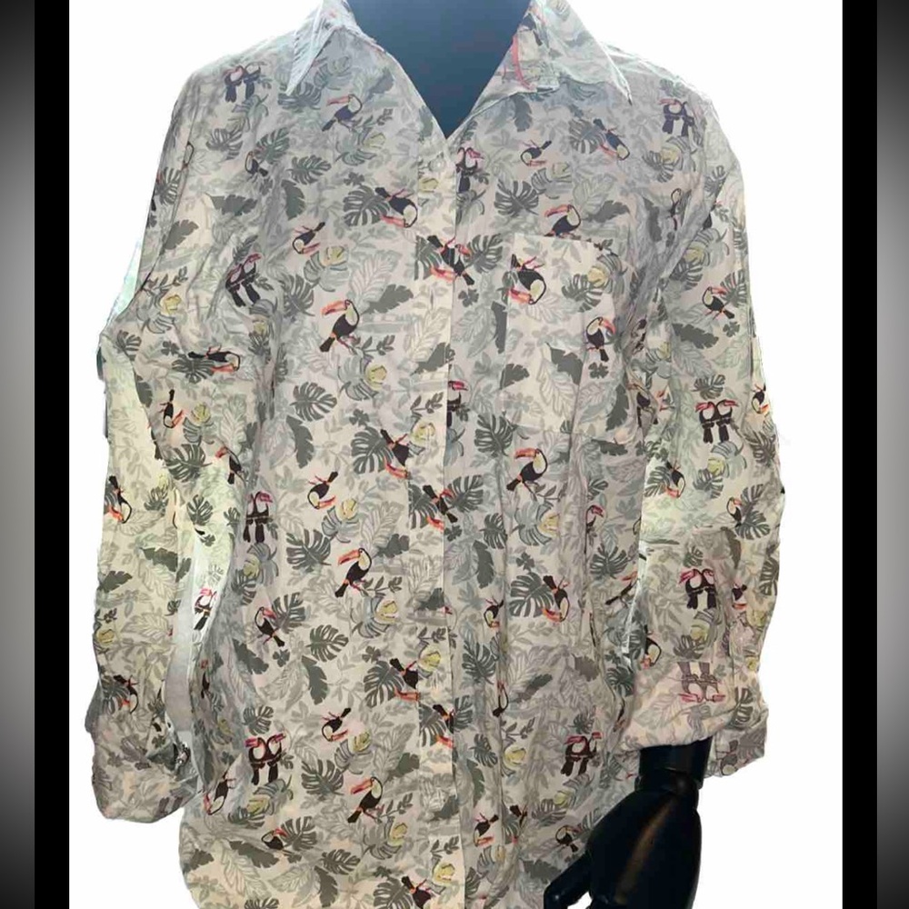 Croft and Barrow NWT - tropical/Hawaiian long sleeve button down Sz:L